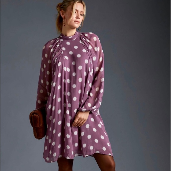 Sold .Anthropologie long sleeve Sheer Dress NWT - Picture 4 of 16